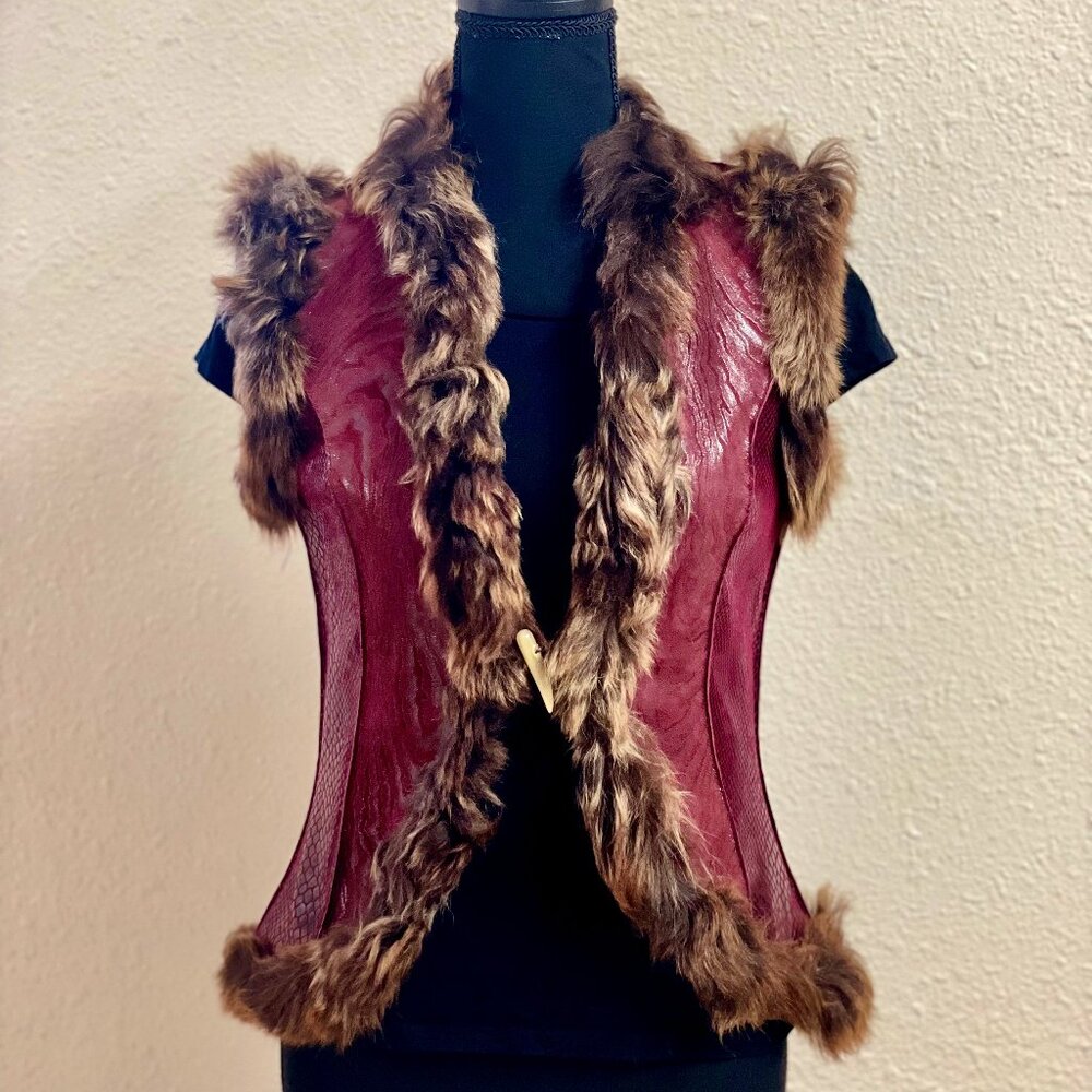 Limited Edition Corset Leather & Fur Vest